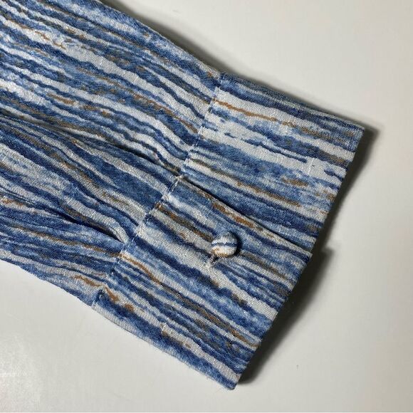 Nanette by Nanette Lapore Blue Striped Button Front Tunic Blouse Women's Size M - Picture 5 of 16